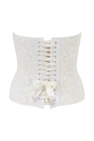 White Scarlett Gasque The Velma Waspie top with ghost back design, featuring a fitted style and stylish neckline.