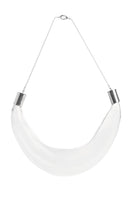 Thick glass choker necklace by MAZ Manuela Álvarez featuring bold, clear glass design on a sleek black cord.