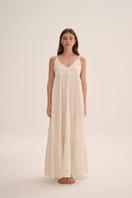 Ecru Tiempos maxi dress by Nelblu featuring flowy fabric and elegant design, perfect for casual or semi-formal occasions.