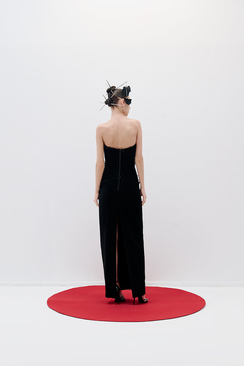 black velvet sequin dress Elegant Velvet Sequin Long Prom Dress
