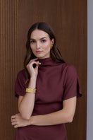 Undress Tori structured midi dress in deep burgundy, featuring a fitted silhouette and elegant design perfect for stylish occasions.
