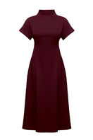 Undress Tori structured midi dress in burgundy, featuring a fitted silhouette and elegant design perfect for versatile occasions.