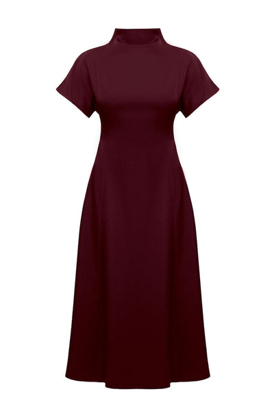 tori cut out midi dress UNDRESS TORI STRUCTURED MIDI DRESS IN BURGUNDY