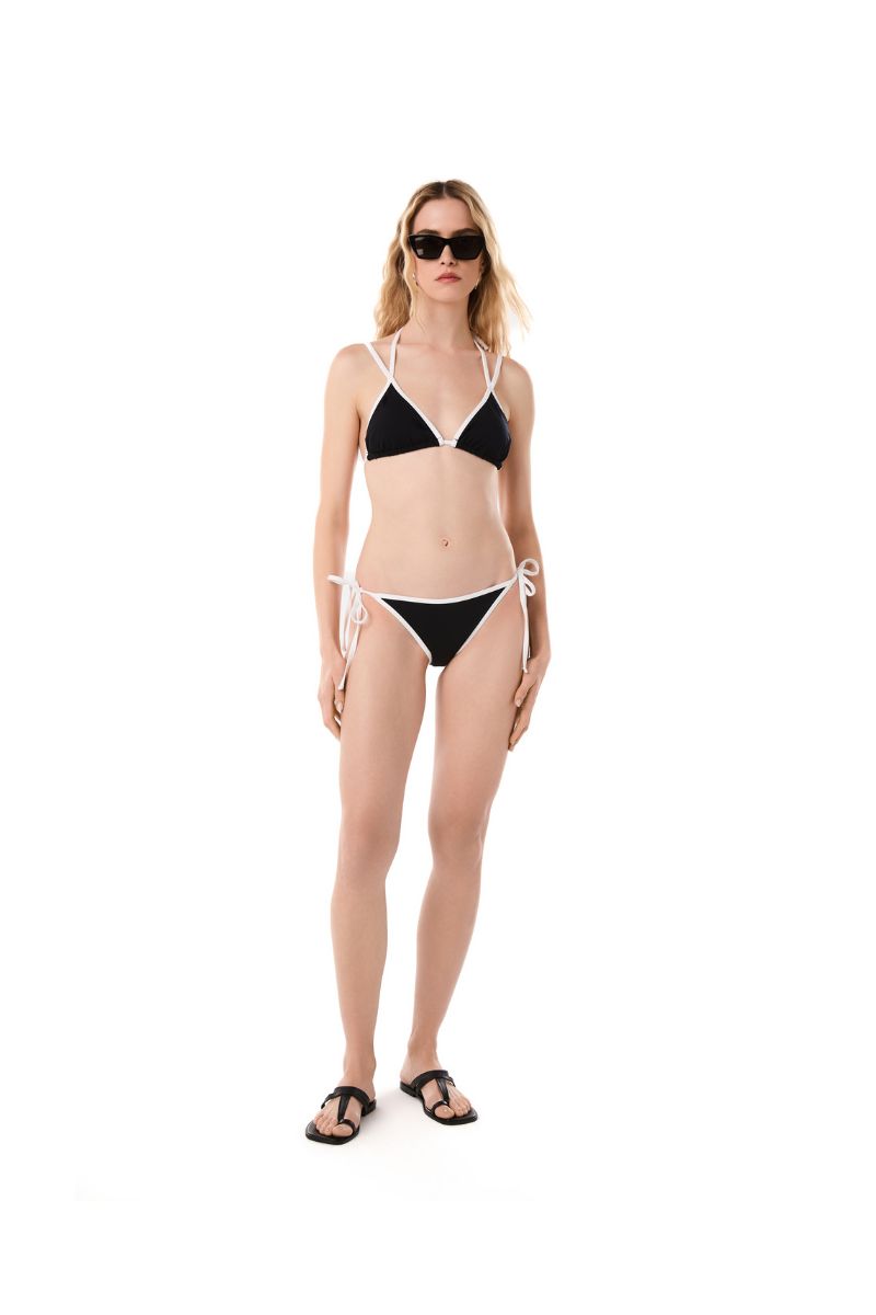 TRIANGLE BICOLOR TOP WITH ZOE BICOLOR BOTTOM IN BLACK - CULT MIA