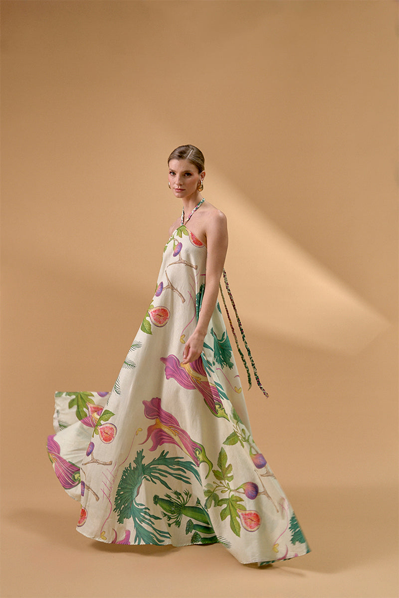 TRISHA DRESS IN LINEN FLORAL