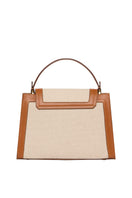 TUSTING Clara Grande Como canvas top handle bag with tan trim, featuring sturdy handles and spacious interior.