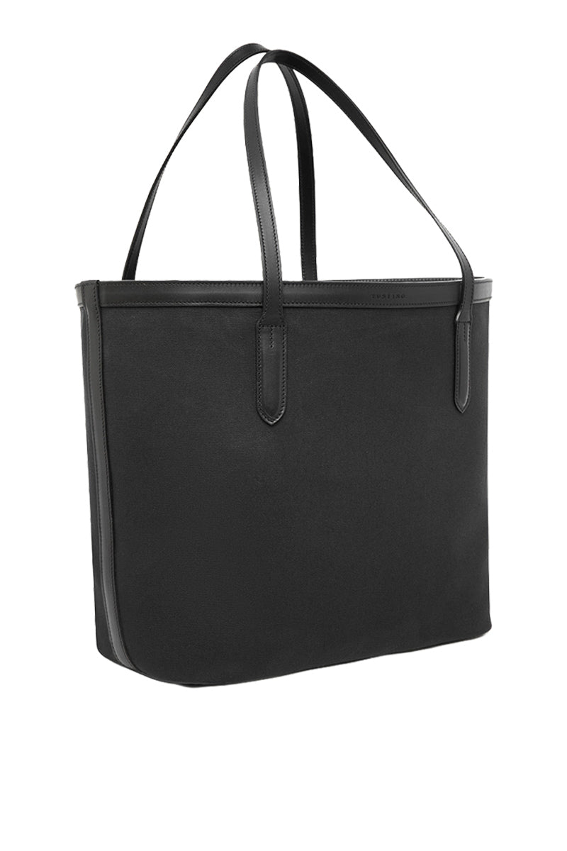 Black TUSTING Canvas Easy Tote shoulder bag with sturdy handles and spacious interior, perfect for everyday use.