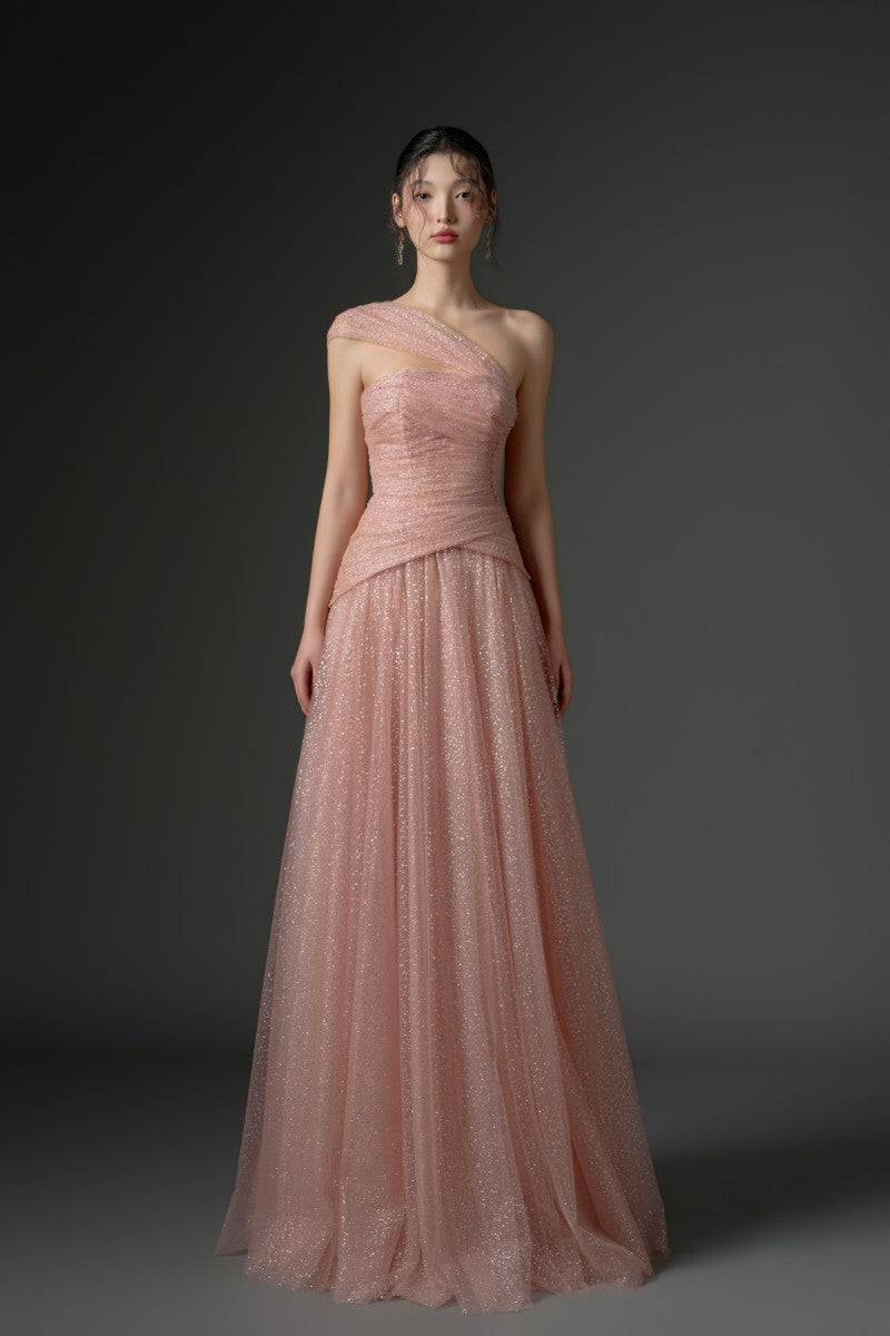 DAJAJAH GLITTER TULLE DRESS IN LIGHT PINK - CULT MIA