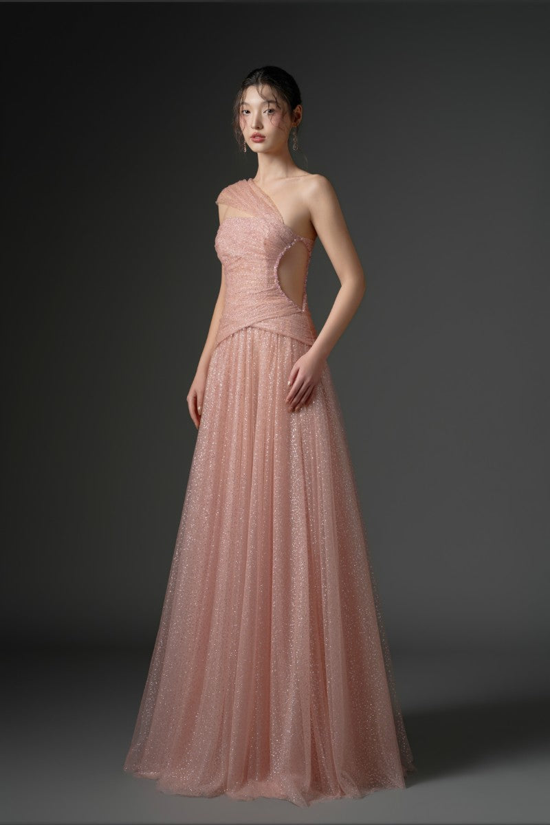 pink sparkly dress flowy Tullia Sequin Maxi Dress