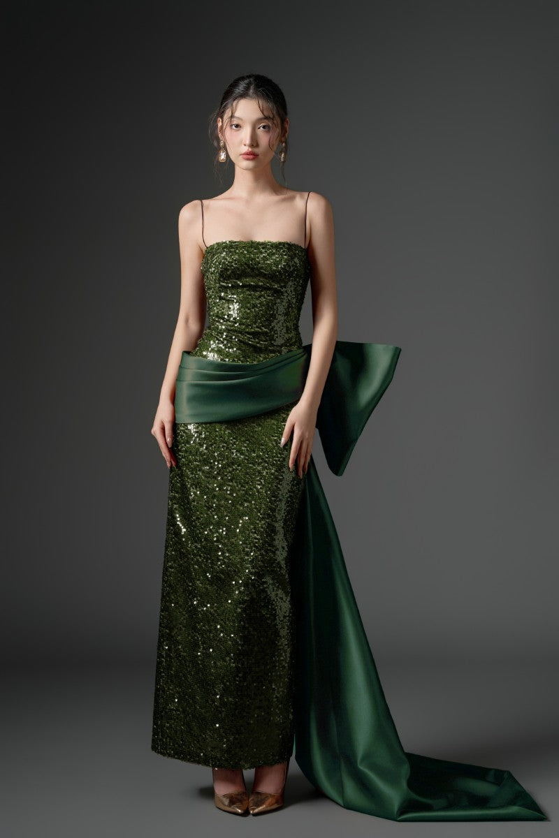 MAEZ SEQUIN DRESS IN MOSS - CULT MIA