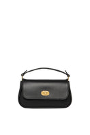 Black TUSTING Hettie clutch bag with sleek design, featuring a compact shape and elegant finish for stylish evening occasions.
