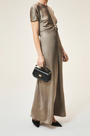 Black TUSTING HETTIE clutch bag featuring a sleek design and compact size, perfect for evening or formal occasions.