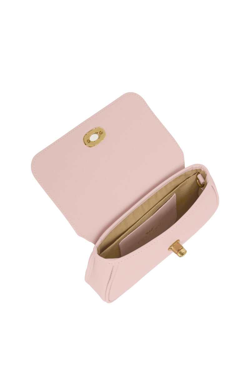 TUSTING Hettie in Blossom clutch bag with floral design, soft pastel colors, and elegant compact style.