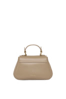 Mini Holly taupe top handle bag by TUSTING with sleek design and compact size, perfect for carrying essentials.