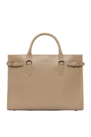Taupe Tusting Kimboton top handle bag with sleek design and sturdy handles, perfect for stylish everyday use.