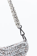 Silver Mara Brazil Tulipa shoulder bag with sleek design and adjustable strap, perfect for stylish everyday use.