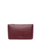 Oxblood leather clutch pouch by TUSTING with a sleek, compact design and smooth finish, perfect for carrying essentials.