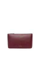 Oxblood leather clutch pouch by TUSTING with a sleek, compact design and smooth finish, perfect for carrying essentials.