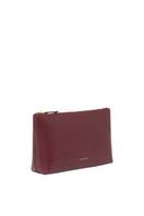 TUSTING oxblood leather clutch pouch with sleek design, featuring a compact and stylish accessory for carrying essentials.