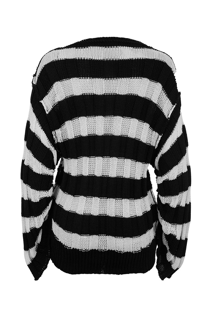 TWO-TONE KNITTED SWEATER - CULT MIA