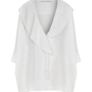 Two-sided wearable blouse by TAGG, showcasing front and back views of a stylish women's tops design.