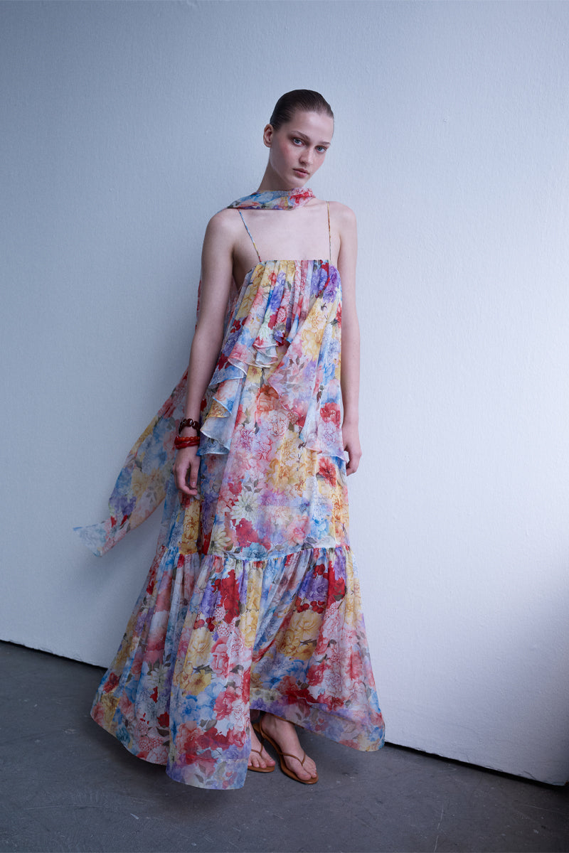 AISA Valentina Maxi Dress in flowing fabric, featuring a stylish design perfect for elegant occasions.