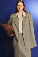 Lecia tailored texture blazer in neutral fabric with a fitted lapel and structured design, ideal for smart-casual wear.
