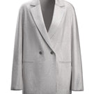 Maccapani Tats blazer in off-white silver with tailored fit and sleek design, shown in a close-up view.