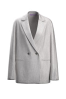 Maccapani Tats blazer in off-white silver with tailored fit and sleek design, shown in a close-up view.