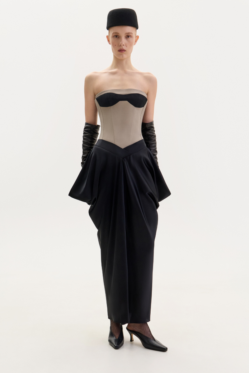 tube top corset dress Black Corset Dress