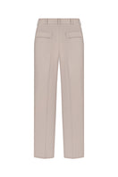 Elenareva taupe straight-leg trousers, stylish and comfortable pants, shown in a neutral gray tone.