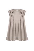 Taupe ELENAREVA vest with zipper closure and belt, featuring a stylish and versatile sleeveless design for casual wear.