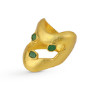 Gold TENA EMERALD RING by Fenomena featuring a central emerald gemstone set in an elegant ring design.