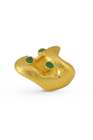 Gold TENA EMERALD RING by Fenomena featuring a prominent emerald gemstone and elegant gold band.