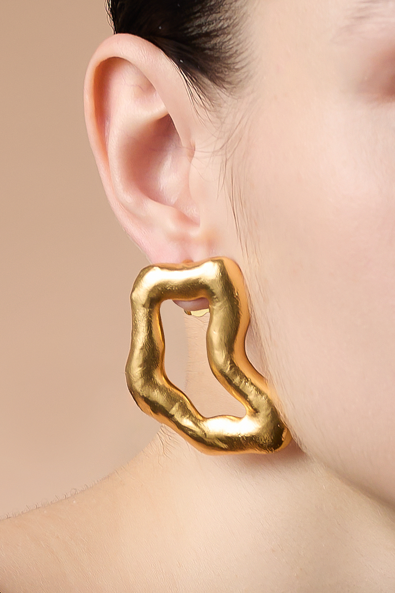 Gold TENA MAXI earrings by Fenomena featuring elegant, large hoop design for stylish accessory.