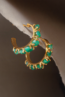 Gold tennis hoop earrings by Fenomena featuring sleek, circular design ideal for stylish everyday wear