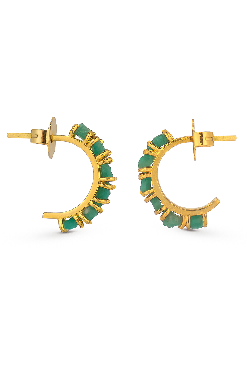 Gold tennis hoop earrings by Fenomena featuring sleek, round design, perfect for stylish everyday wear.