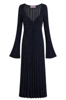 Navy Terry maxi dress by Maccapani, featuring a relaxed fit and casual style, displayed on a hanger.