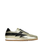 Terry de Havilland gold jogger bolt sneaker flats with sleek design and shiny metallic finish, perfect for casual and stylish wear.