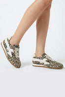 Leopard print Terry de Havilland Jogger Bolt flats with black accents and sleek design, showcasing the stylish sneaker side view.