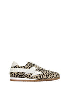 Terry de Havilland leopard print flats sneaker with rounded toe and stylish design, front view showing bold animal pattern.
