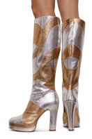 Terry de Havilland River Gold Silver boots with metallic finish, stylish ankle-length footwear with pointed toes.