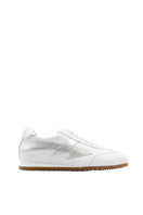 White Terry de Havilland jogger bolt flats with sleek design and minimal detailing, shown from a side angle.