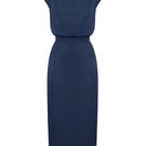 Royal blue Tessa midi dress with short kimono sleeves by UNDRESS, elegant and flowy for stylish occasions.