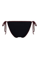 Reversible black bikini by Talia Collins featuring a triangle top and tie-side brief, shown from the back.