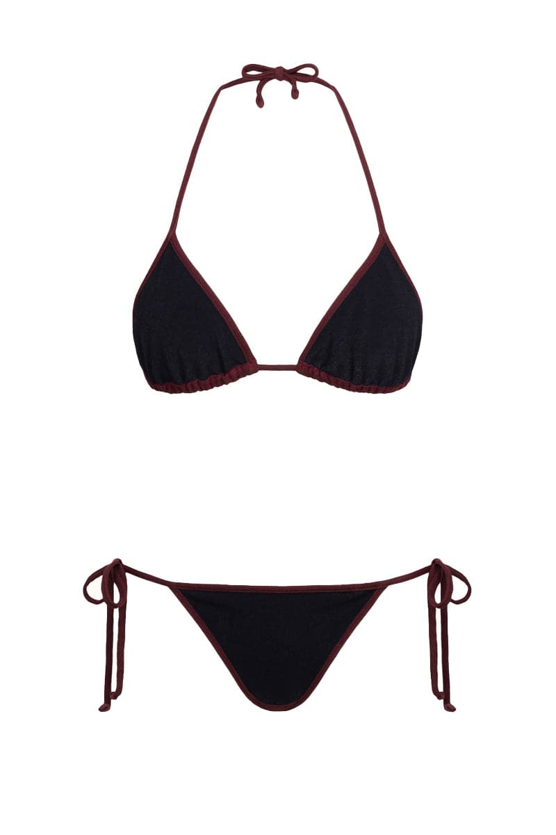 THE COCO TERRY TRIANGLE TOP AND BRIEF REVERSIBLE BIKINI - CULT MIA