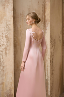 Elegant ROSEE DE MATIN Blossom Taffeta Gown with floral design and flowing fabric, perfect for formal occasions.