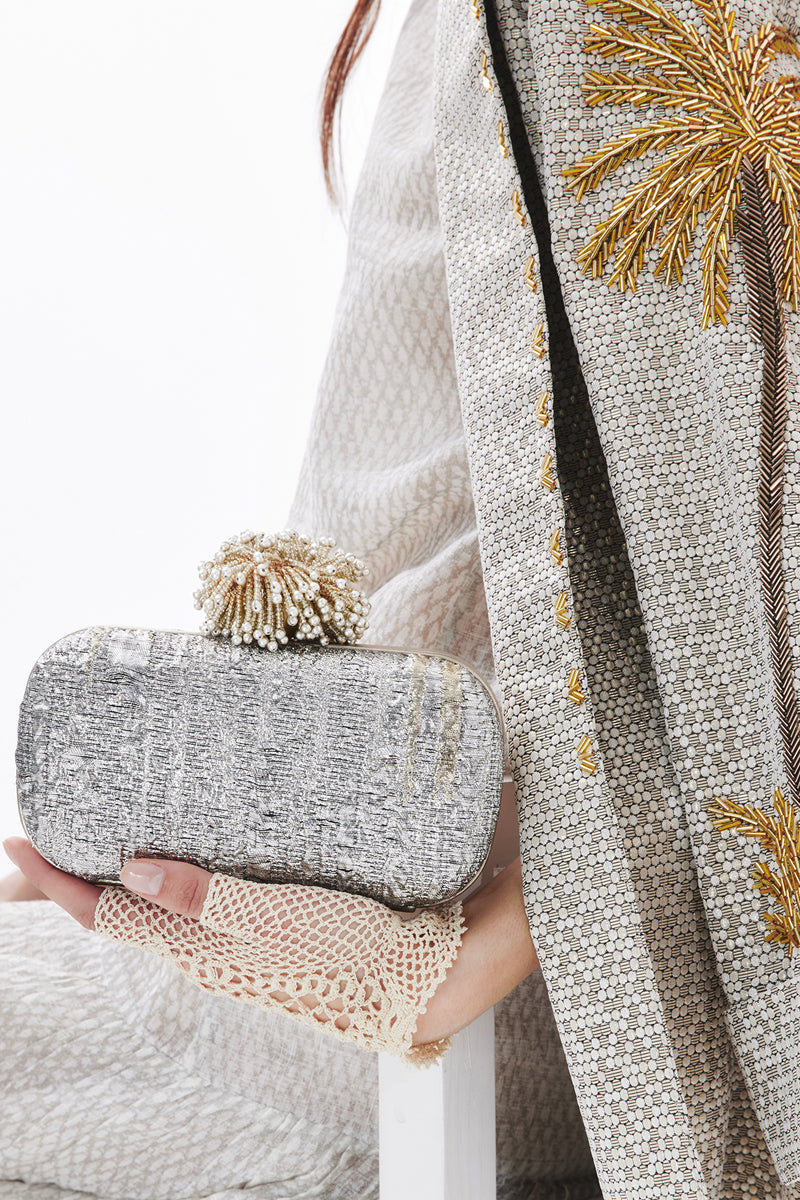 DAHLIA ON AURORA BOX CLUTCH - CULT MIA