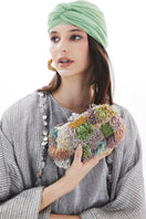 Sarah's Bag pastel clutch bag with a sleek design, featuring soft pastel colors and a compact size for elegant accessories.
