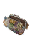 Sarah's Bag Lush Pastel Box Clutch with open side showing pastel-colored interior and elegant design.